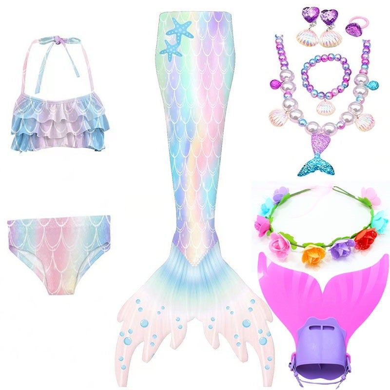 Mermaid Tail Children'S Swimsuit Princess Baby Mermaid Costume Girls Split Swimming Girl Mermaid Tail - Image 5